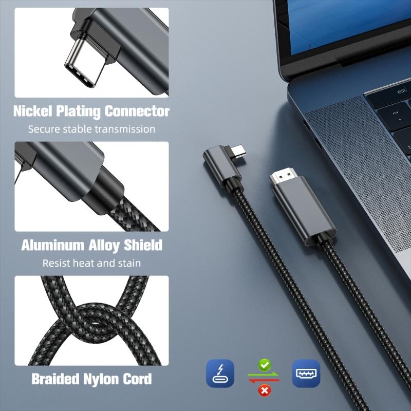 Кабель 4K HDTV Тип C USB-C к HDTV Для потоковой передачи высокой четкости и презентаций Широкая совместимость