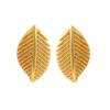 Gehena by Estele Gold Tone Metal Alloy Cherry Leaf Stud Earrings for Girls and Women