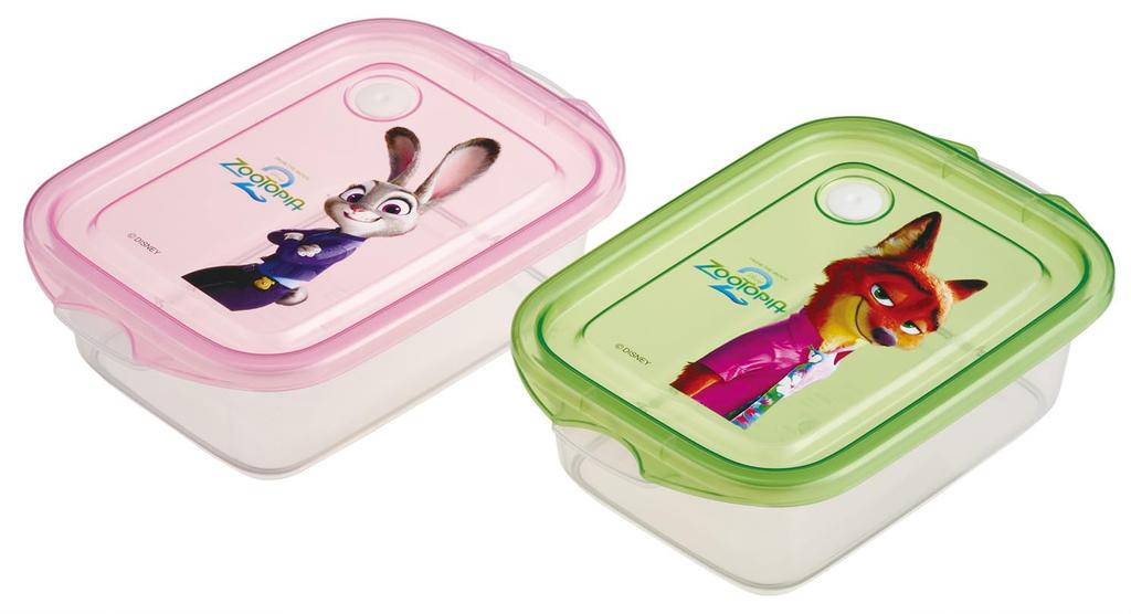 Skater Sealable Made in Set of Disney Zootopia Containers, 500ml, Japan, 2, 2, FCN2W-A