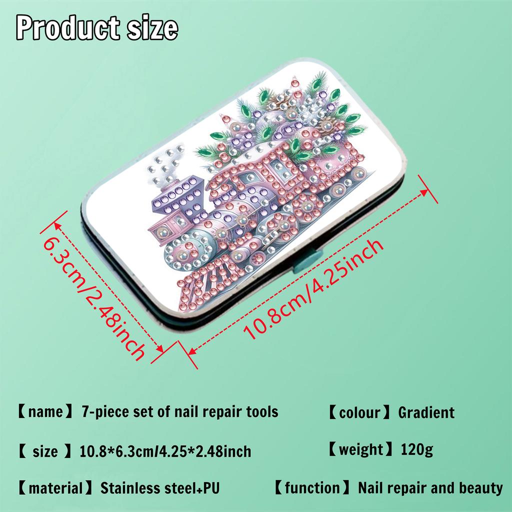 Diamond Painting Nail Art Bag Set Includes 7 Professional Tools Diamond Painting Nail Art Kit Gift for Family and Home Use