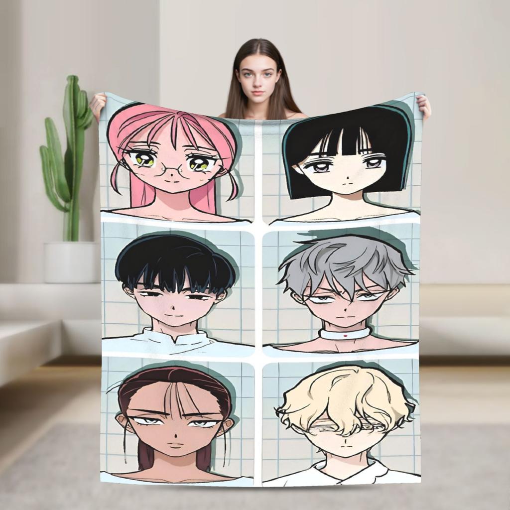 Alien Stage Cartoon Scene Print Flannel Blanket Spring Soft Bedding Throws for Children Bedroom Fluffy Bedspread Sofa Bed Cover