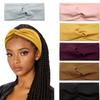 YANRONG Women Headband Solid Color Wide Turban Twist Knitted Cotton Hairband Hair Accessories Twisted Knotted