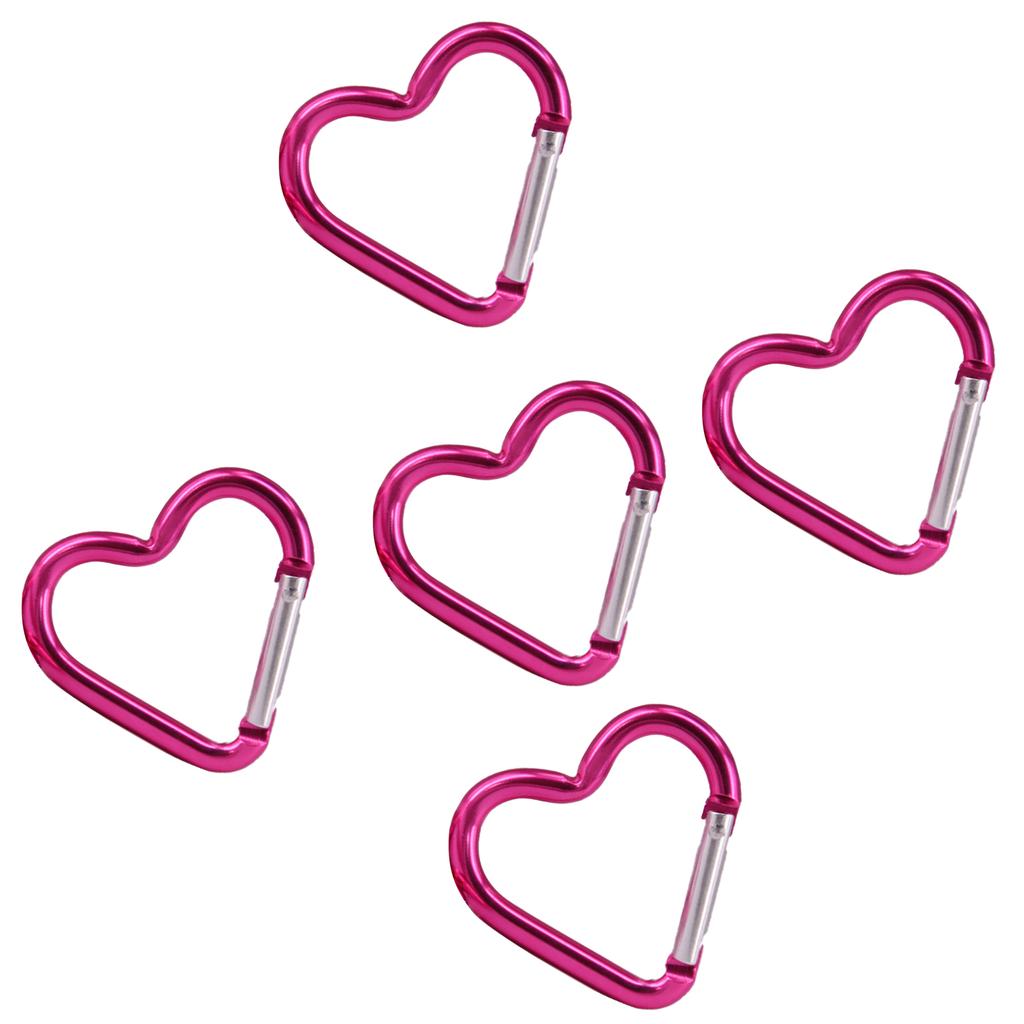 5 шт. пружинный зажим в форме сердца из алюминиевого сплава, брелоки, подвески, пряжки, карабины, брелки, зажимы для сумок, крючки, соединители
