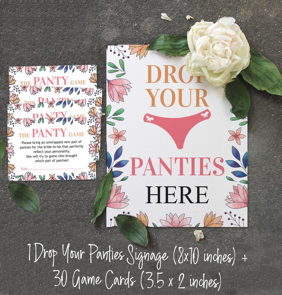 Inkdotpot Девичник, девичник, игра в трусики, цветочная игра в свадебный душ, 1 знак, размер 30