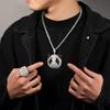 European and American Ins Silver Full Diamond Personality Giant Panda Pendant Cartoon Fashion Cool Men's Hip Hop Ornament