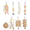 8 Packs Bird Parrots Hanging Swing Cage Toys Natural Wood Bird Climbing Chewing Toy Set