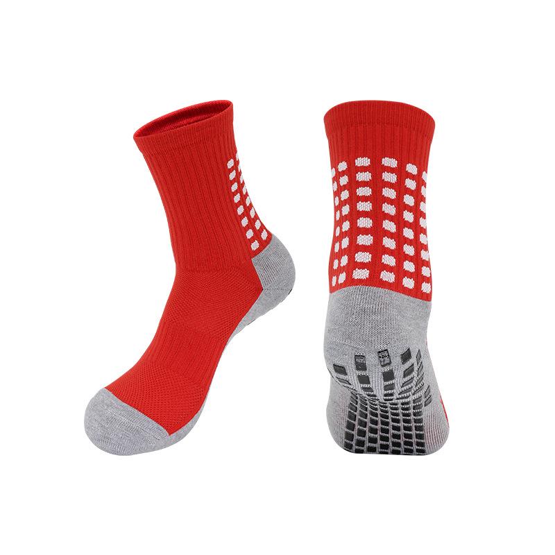 «Взрослые противоскользящие дышащие футбольные носки средней длины для тренировок с махровой подошвой»