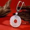 DJ Jewelry Natural Agate Chalcedony Dragon Pendant with Double Pixiu and Peace Buckle Necklace for Men and Women