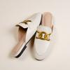 Horse Title Buckle Loafer Bag Head Half Slippers Women's Fashion Outer Wear Without Heel One Pedal Lazy Shoes Flat Shoes Women
