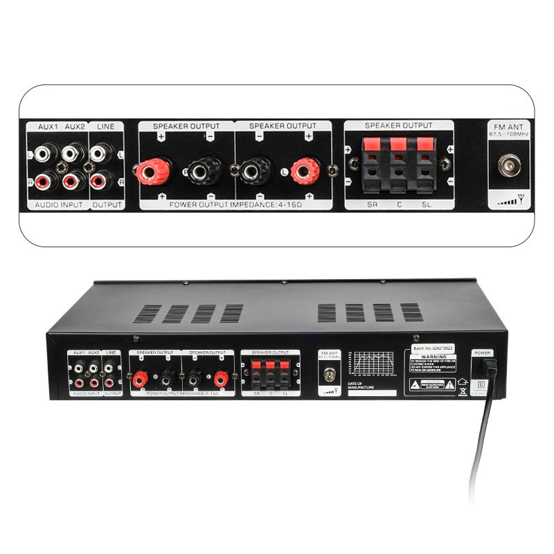 Dna Ampli 5.0 Стерео Усилитель Звука Hifi Bluetooth USB SD FM AUX Пульт ДУ