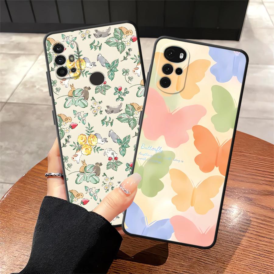 Cartoon Butterfly Case for Motorola Moto G22 Edge40 G52 G51 G73 Edge 20 Pro 30 Lite G71 G53 G30 G32 G60s G50 Phone Cover