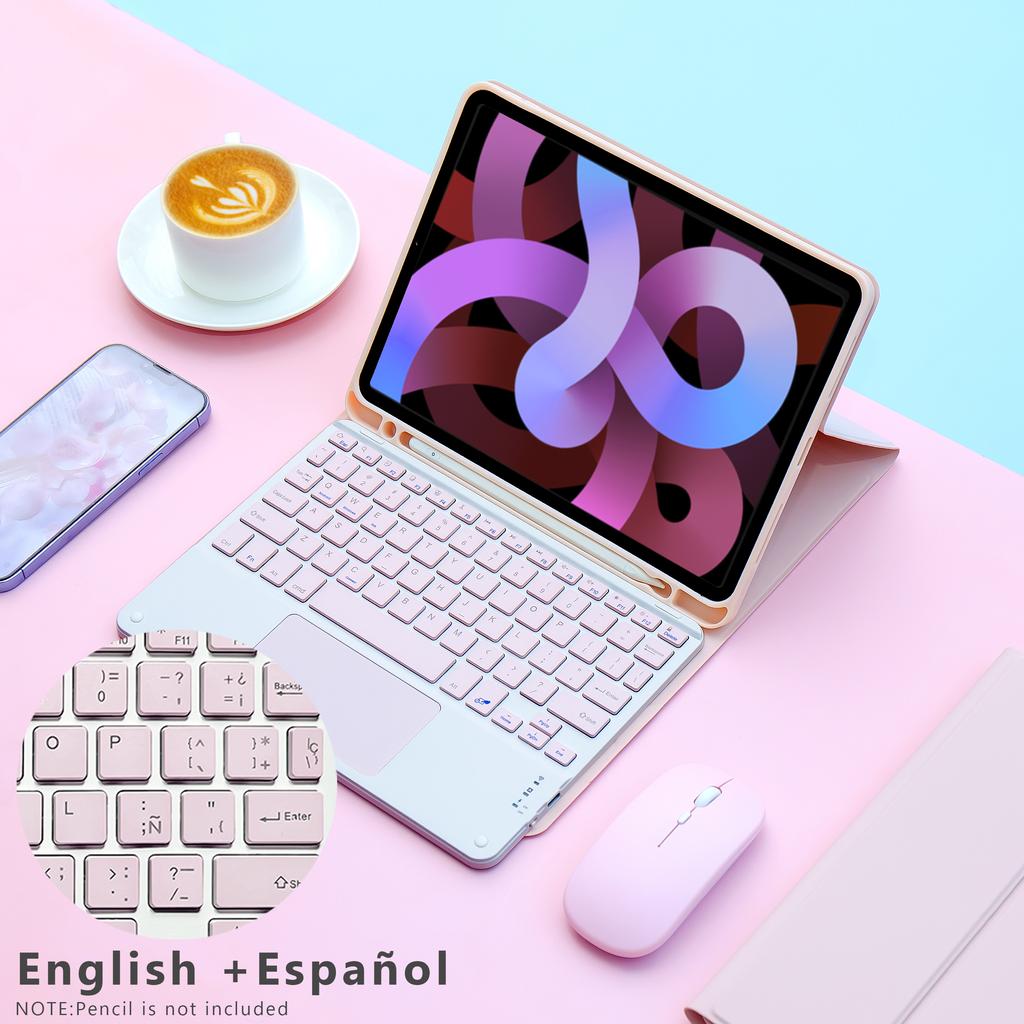 Беспроводная клавиатура Magic Keyboard и мышь для iPad 9-го поколения Чехол A16 iPad 10.2 7-го 8-го Покрытие iPad Pro 11 M4 Air M3 10-го Air 5/4 Funda