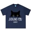 Cat Judging You Silently Funny Cute Cat Meme T Shirt Unisex Unisex Fashion Tshirt Summer Shortsleeved Loose Casual Cotton Tshirts