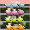 Mini Teacup Cat Pvc Figurines Desktop Decor Collectible Display Toys Gift Kids