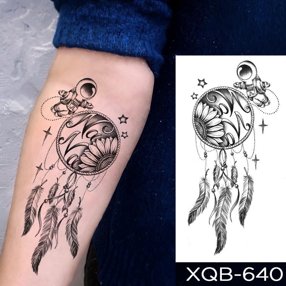 NEW 1 PC 210*114MM Cherry Blossom Fake Temporary Tattoo For Women Girl Watercolor Rose Flower Tattoos Flora Branch Chest Back Tatoo Paper Stickers
