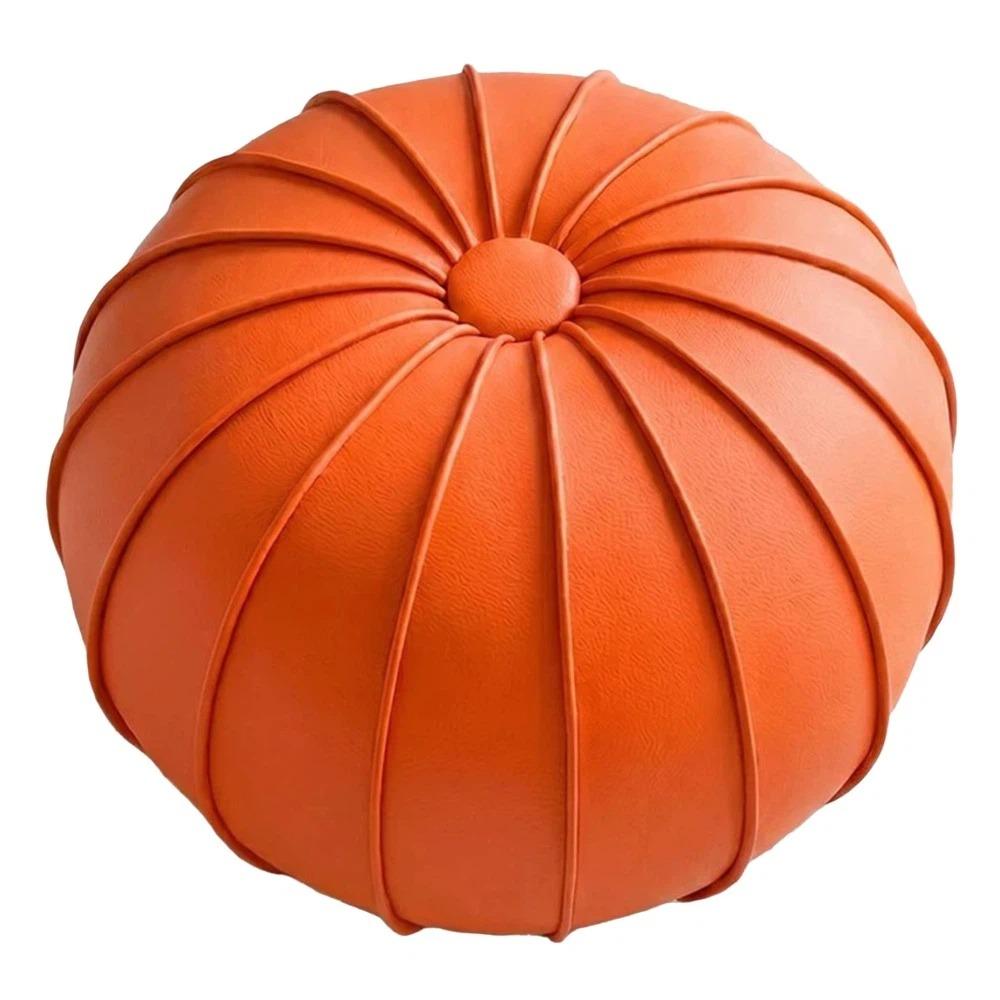 PU Leather Pouf Ottoman Cover Unstuffed Storage Bag Modern Shoe Stool Cover  Home Use