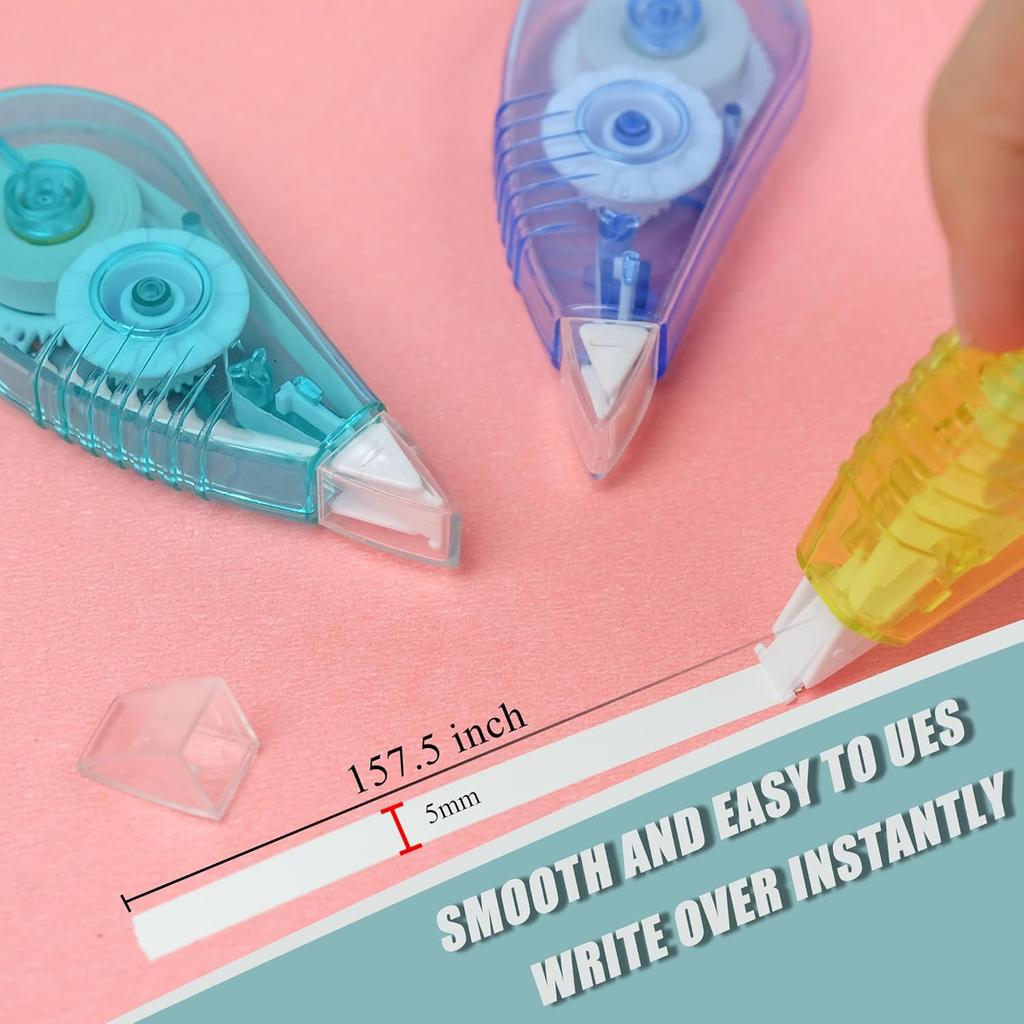 White Correction Tape, 12 Pack, 13.13 Feet Correction Tape for School And Office, Easy To Use Applicator for tant Corrections