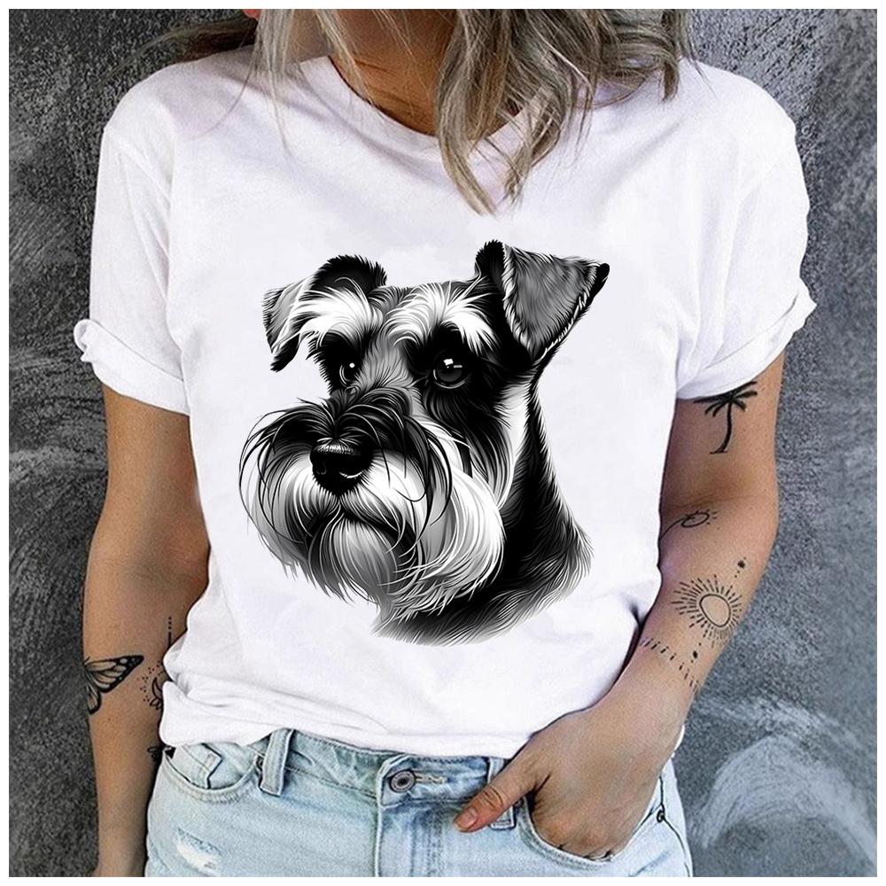 Unisex 100% Polyester Summer Top with Pet Print Loose round Neck Short Sleeve Fashion for Astrology Lovers