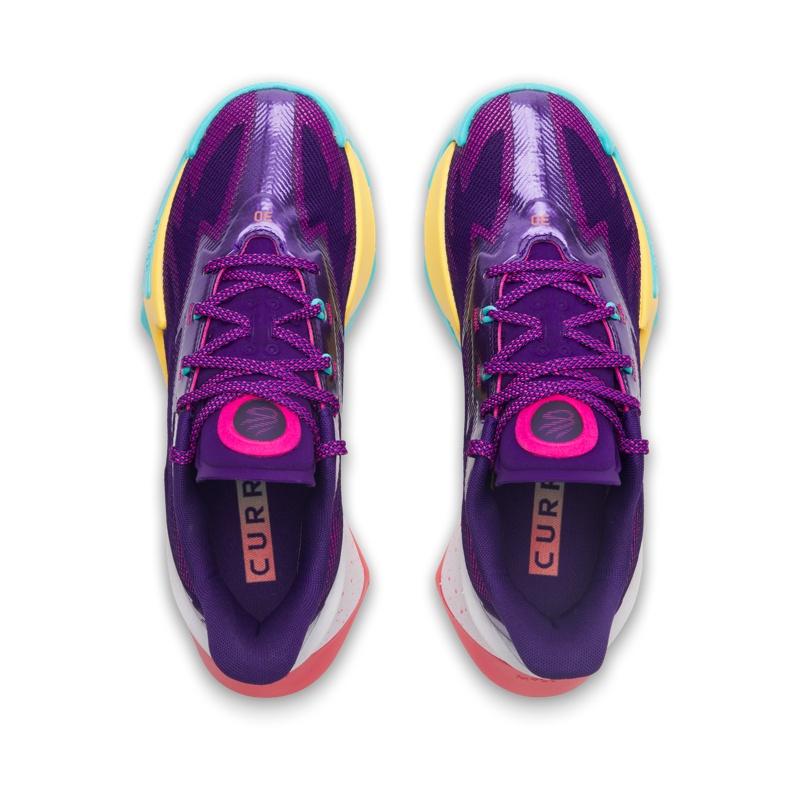 Under Armour CURRY SERIES 7 Амортизирующие Износостойкие Пружинящие Баскетбольные Кроссовки Унисекс Фиолетовые 3027983-500