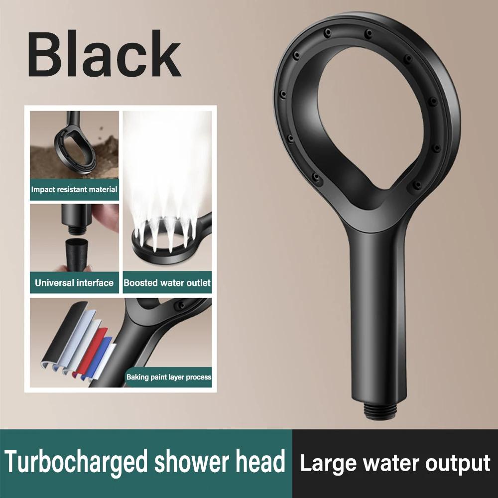 Ring-shaped High Pressure Shower Head Bathroom Boosting Shower Head Rainfall Shower Head for Travel Water Saving Bathroom Accessories