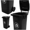 Mixed Waste Bin 120 Black On Wheels 1 Pc