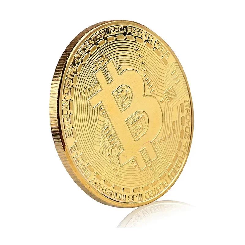 Позолоченная коллекционная монета Bitcoin, физический BTC Casascius Metal памятный художественный подарок, антикварная имитация криптовалюты Bit