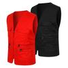 Мужской летний жилет-карго с v-образным вырезом без рукавов и несколькими карманами, спортивный жилет, однотонный жилет на молнии, жилет безопасности для волонтеров, пальто
