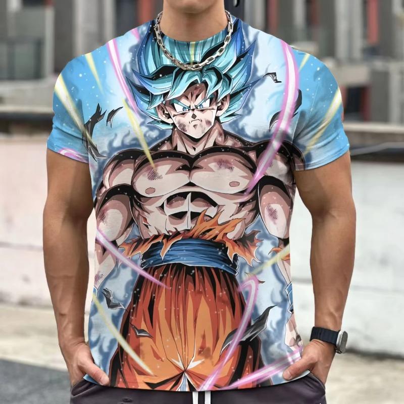 Летняя футболка Dragon Ball 2026 Детские Топы Футболка Аниме Фигурки Сон Гоку Супер Сайян Футболка Футболки для Мальчиков Детские С коротким рукавом