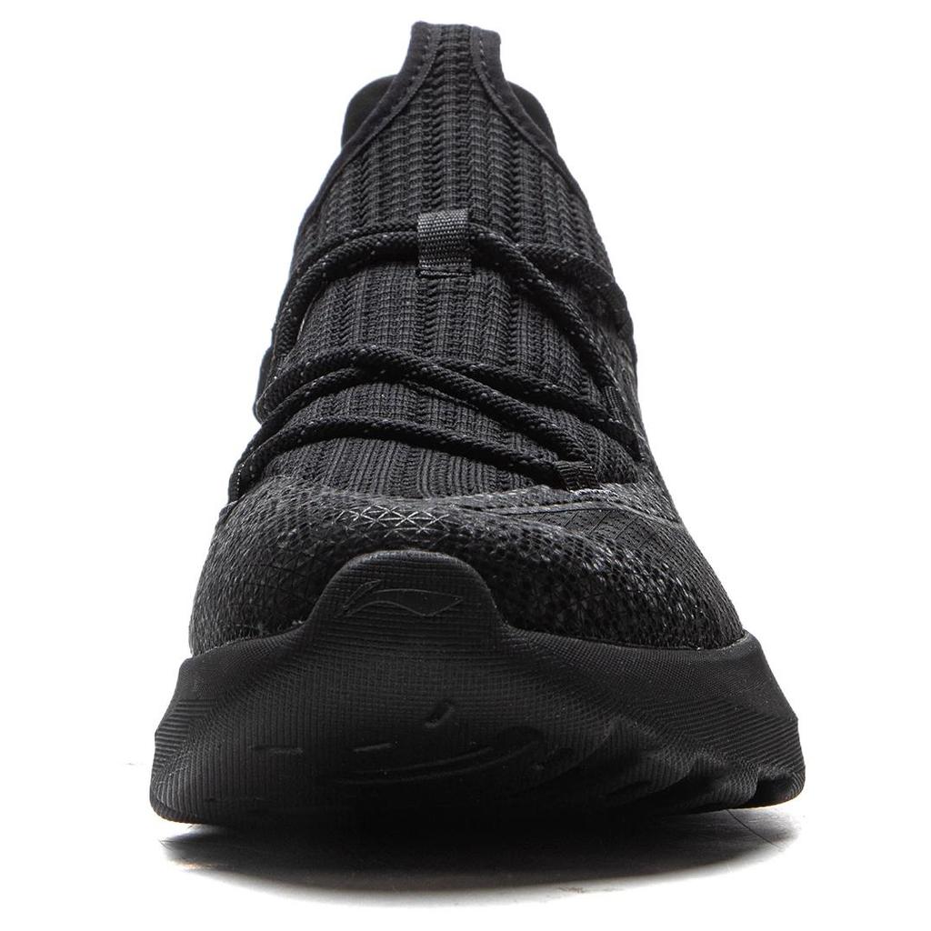 Li Ning Cloud Easing Soft Rebound Breathable Thick Sole Increased Height Non-Slip Wear-Resistant Low-Top Casual Shoes Men Sneaker Black AGLV133-2