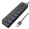 7-портовый USB 3.0 хаб с индивидуальными выключателями, USB-разветвитель с питанием 1xUSB3.0+6xUSB2.0 для настольного ПК, ноутбука