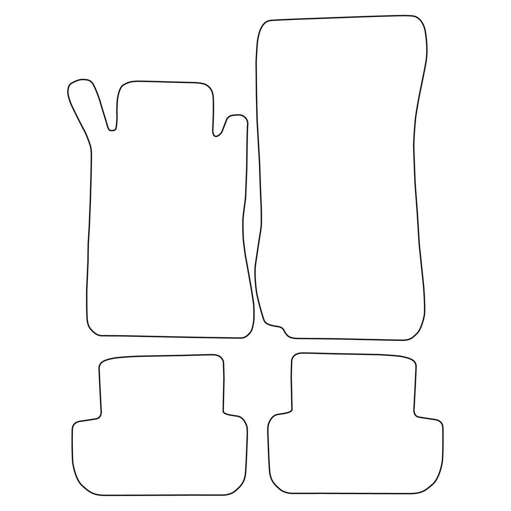 [Blm]Me025 Black - Set Of Velour Floor Mats To Fit Mercedes Clk-Klass W209 2002-2009 - Black Trim