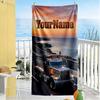 Peterbilt Heavy Trucks Personalized Text Beach Towel Soft Durable Quick-Dry Suitable for Sports Travel Swimming Yoga Bathroom Beach And Pool