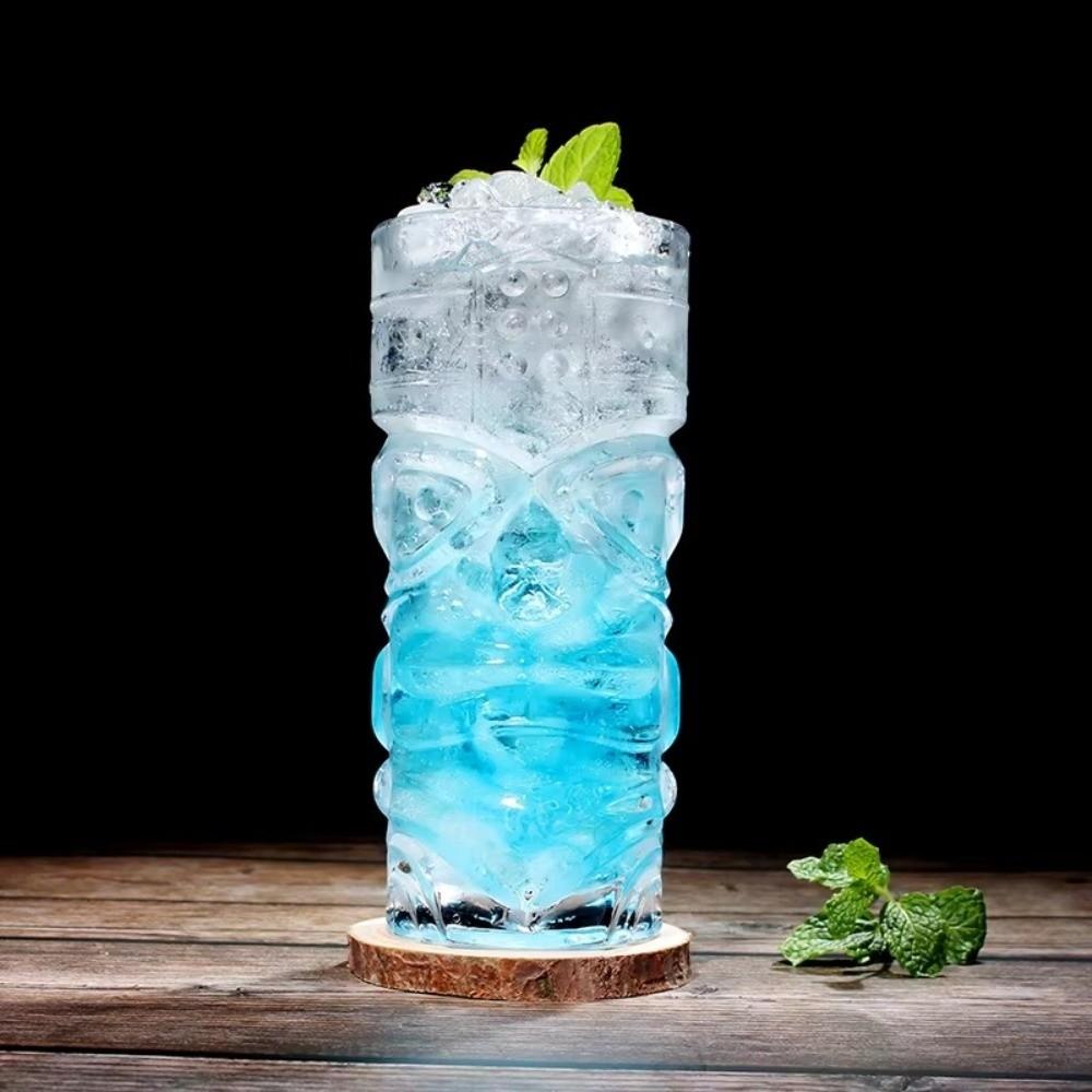420ml Mask Glass Cup Vintage Whiskey Cup Multi-functional Juice Cup Bar