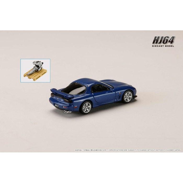 Мазда РХ-7(ФД3С) Type R Bathurst Масштаб 1/64 с Дисплеем Двигателя Невинно-Синий Мика