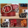 Womens Genuine Leather Belt Antique Alloy Buckle Style Dresses Decoration Pants
