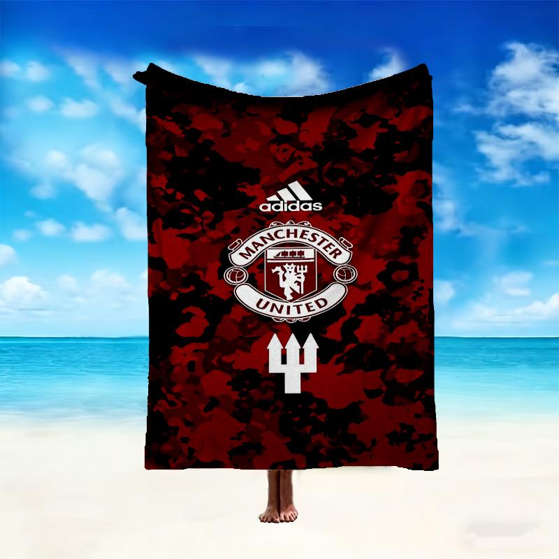 1pc Digital Print Nap Blanket, Manchester United Manchester City Blanket for Home Use, All Season Warmth, Christmas and Valentine's Day Gift Blanket