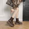 Winter Brown Short Boots Women's Muffin Thick-soled Small Man Heightening Elastic Thin Boots Slimming Martin Boots
