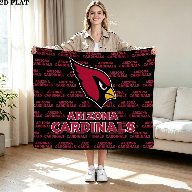 Arizona Cardinals Print Flannel Blanket High Quality Warm Comfortable Cover for All Seasons Perfect for Gifts Home Decor