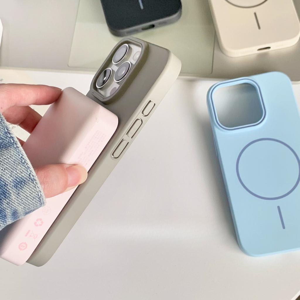 Подходит для Apple 16PROMAX Тонкий круглый магнитный чехол для телефона IPhone 15 Мягкий приятный на ощупь 14 Ударопрочная защитная накладка