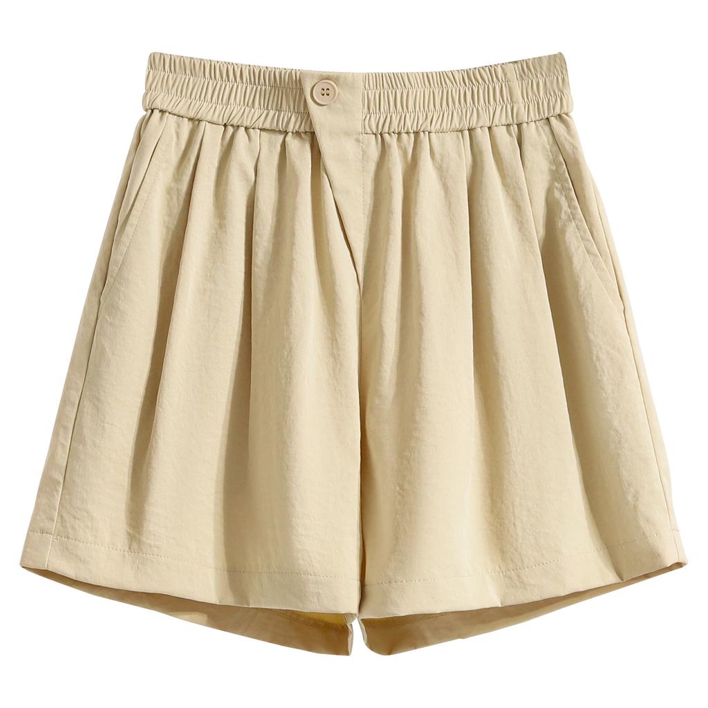 Dimanaf 2025 Plus Size Shorts Summer Women Elastic Loose High Waist Casual Short Pants Basic New Wide Leg Pants