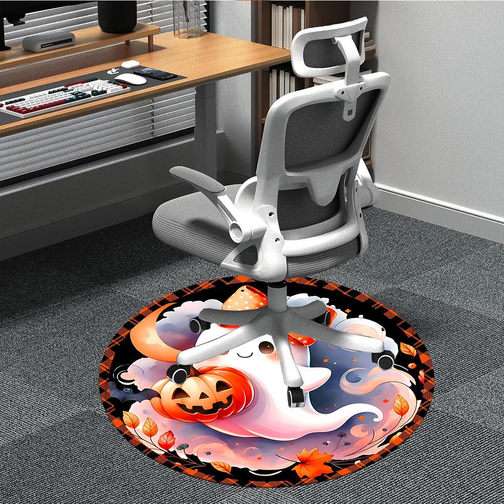 1pc Halloween Ghost Chair Carpet for Office Non-Slip, Machine Washable Rug for Office, Room - Polyester, Machine Made yy251029140