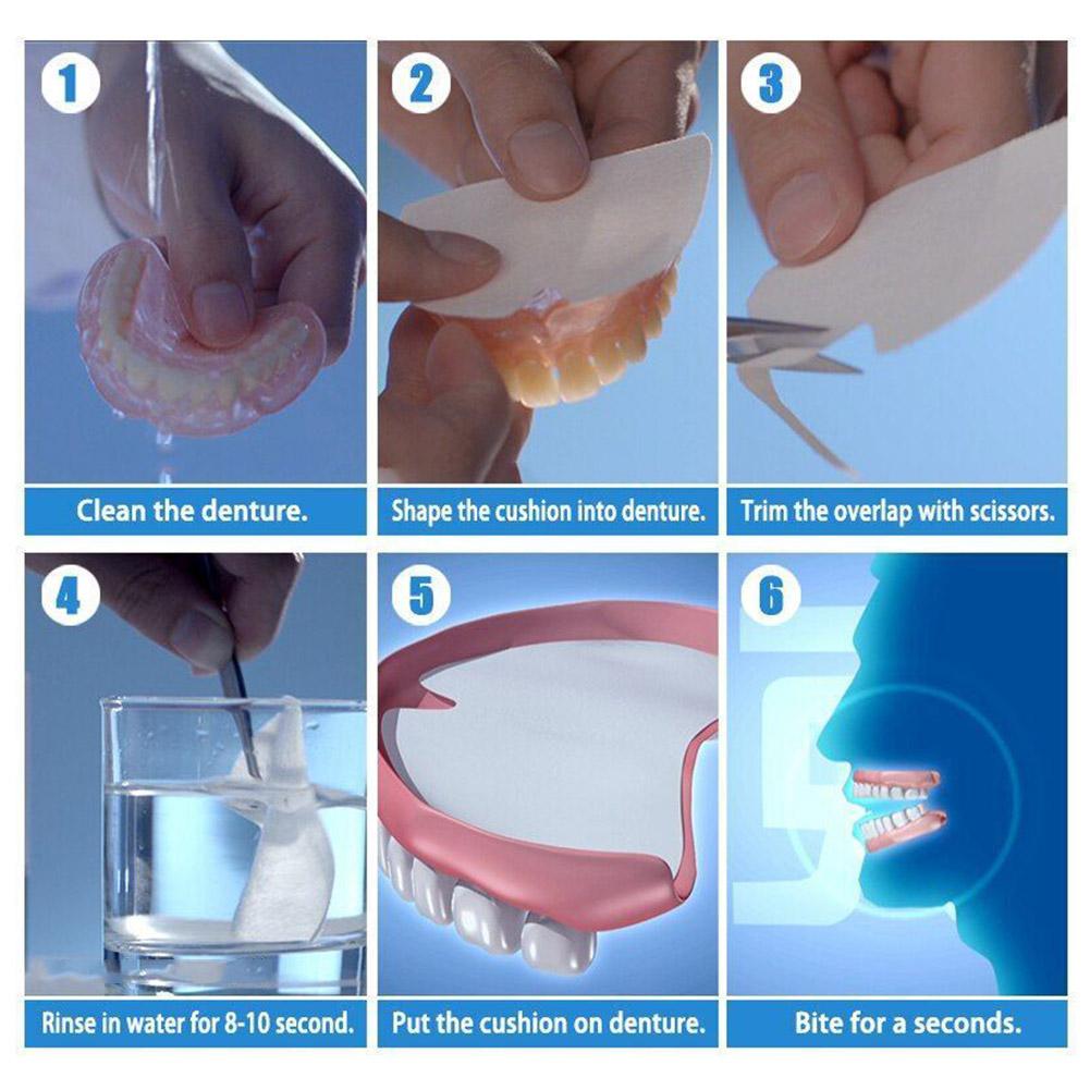 Клейкая подушка для зубных протезов, 30 подушечек в упаковке, нижняя, естественная, прочная, мягкая, фиксирующая лента, подушечки, удерживают K7Q0