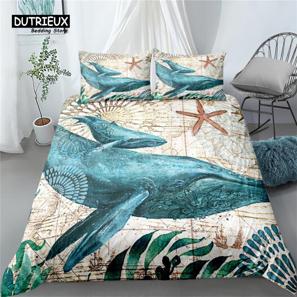 Ancient Marine Octopus Duvet Cover Set, Octopu Bedding Set, Soft Comfortable Breathable Duvet Cover, For Bedroom Guest Room