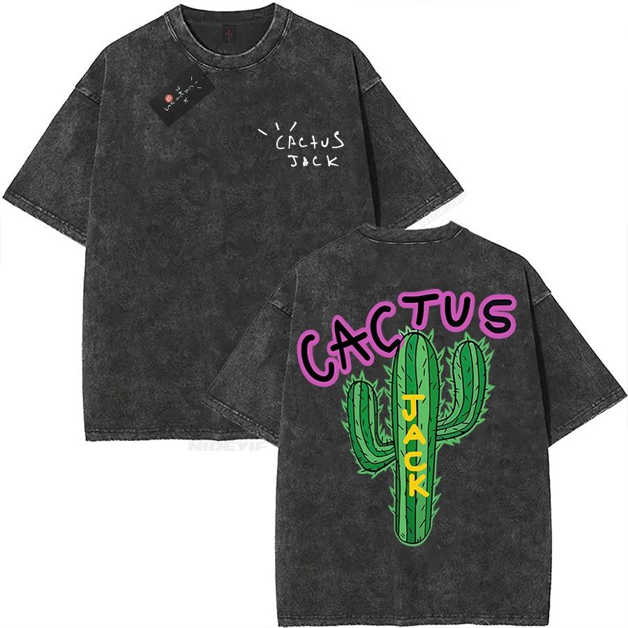 2026 Hot Sale Cotton Oversized T Shirt for Men Women HipHop Washed T Shirts Cactus Jack Short Sleeve Gift Tops Look Mom I Can Fly Short Sleeve Tee Top