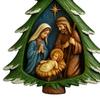 Yousheng Nativity Christmas Tree Ornament Religious Acrylic Holy Family Hanging Ornament The Birth of Jesus Christian Decoration for Xmas Tree Decor