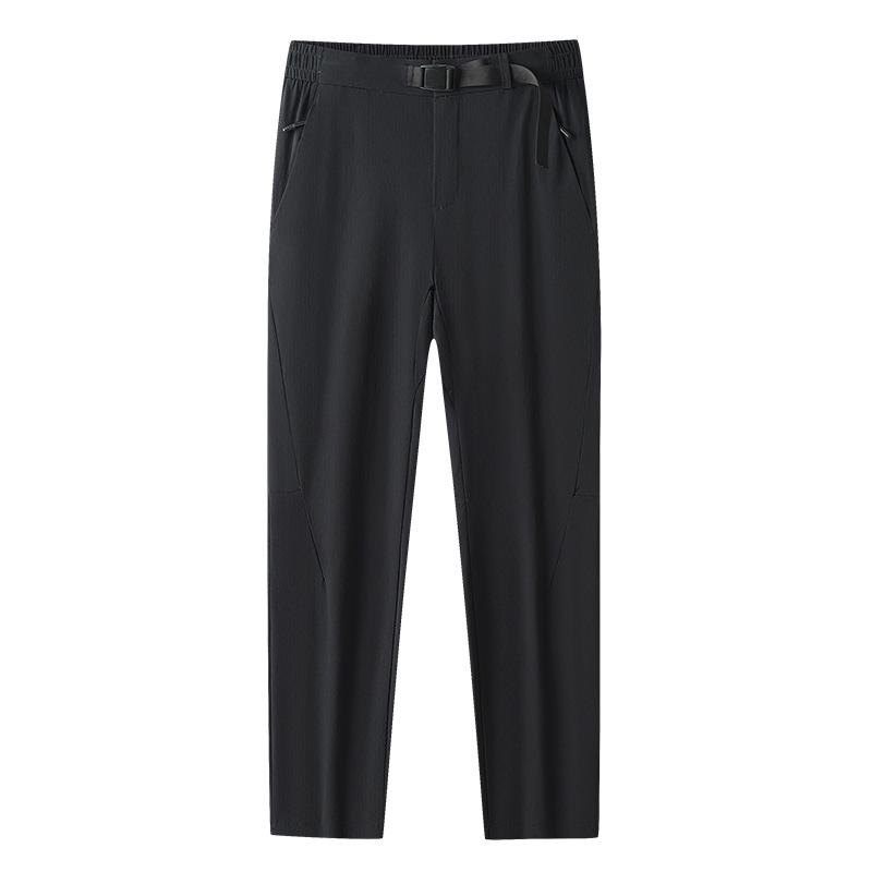 Весна Лето Ледяной шелк Тонкие Деловые Приталенные Прямые Брюки Повседневные Мужские Уличные Эластичные Нейлоновые Легкие Брюки для Гольфа Брюки Карго для Ходьбы