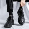 Высококачественные ботинки средней высоты на толстой подошве в английском стиле, модный бренд, мужские ботильоны на молнии, удобные кожаные ботинки