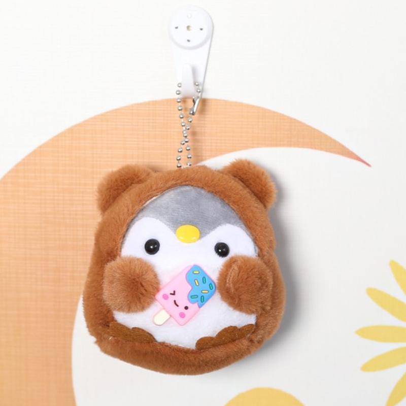 Милая кукла-пингвин брелок для ключей для девочек, мультяшная машина, плюшевый брелок для ключей, кавайная леди, сумка, аксессуары