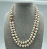 Новое ОПТОВОЕ ОЖЕРЕЛЬЕ С БЕЛЫМ ЖЕМЧУГОМ 2 РЯДА 8-9 ММ 18 ДЮЙМОВ