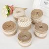 2M/Roll Natural Jute Burlap Ribbon Hessian Lace Jute Twine Cord Vintage Rustic Wedding DIY Decoration Christmas Party Supplies